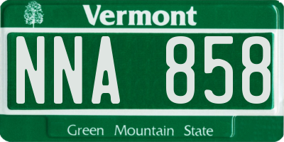 VT license plate NNA858