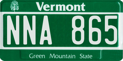 VT license plate NNA865