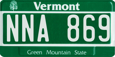 VT license plate NNA869