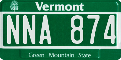 VT license plate NNA874
