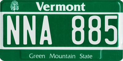 VT license plate NNA885