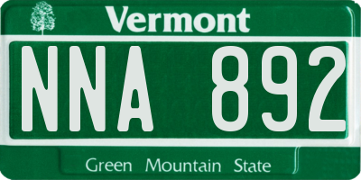 VT license plate NNA892