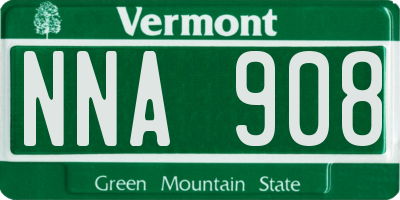 VT license plate NNA908