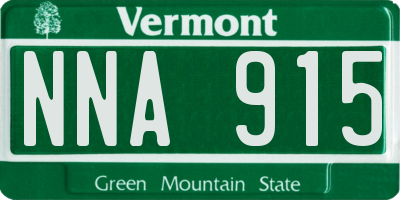 VT license plate NNA915