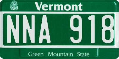 VT license plate NNA918