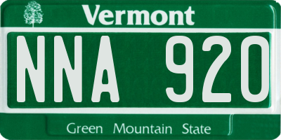 VT license plate NNA920