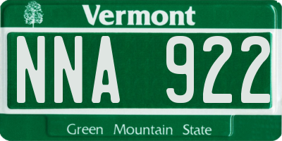 VT license plate NNA922