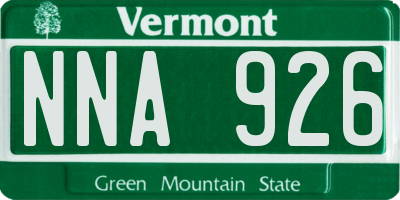 VT license plate NNA926