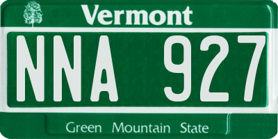 VT license plate NNA927