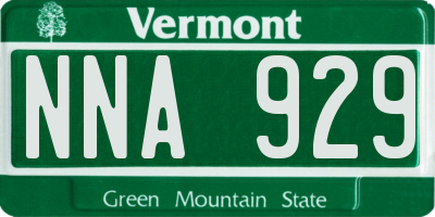 VT license plate NNA929