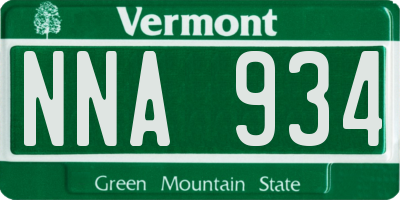 VT license plate NNA934