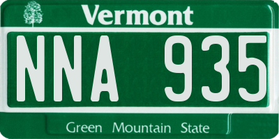 VT license plate NNA935