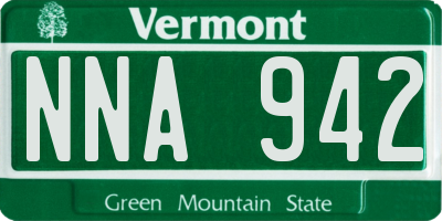VT license plate NNA942