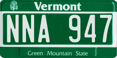 VT license plate NNA947