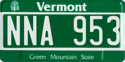 VT license plate NNA953