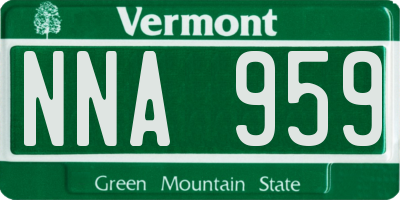 VT license plate NNA959