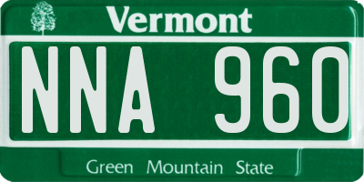 VT license plate NNA960
