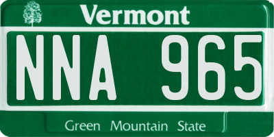 VT license plate NNA965