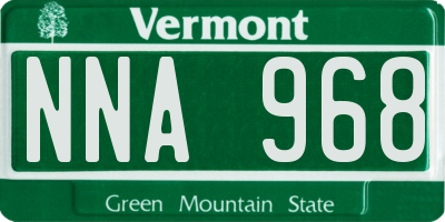 VT license plate NNA968