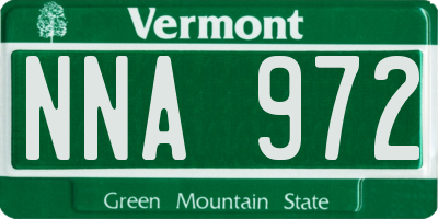 VT license plate NNA972