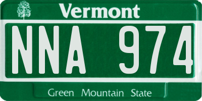 VT license plate NNA974