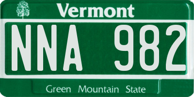 VT license plate NNA982