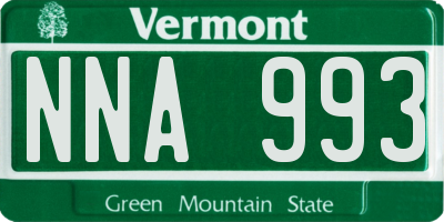 VT license plate NNA993