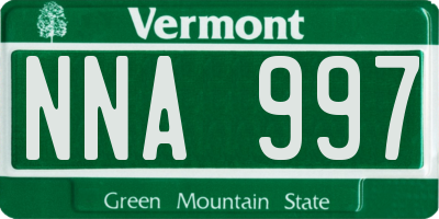 VT license plate NNA997