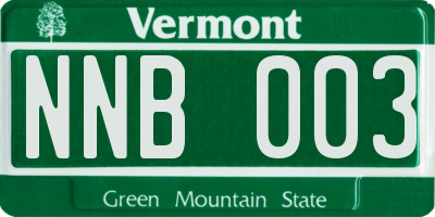 VT license plate NNB003