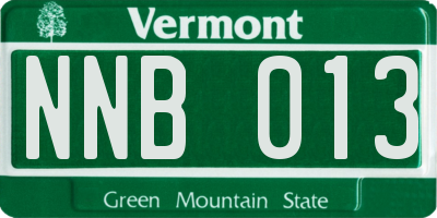 VT license plate NNB013