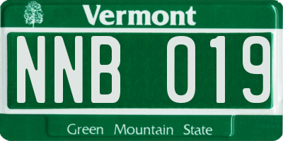 VT license plate NNB019