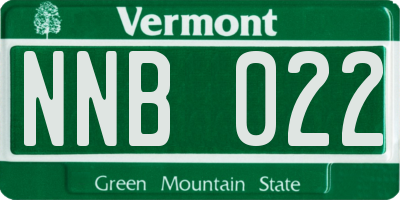 VT license plate NNB022