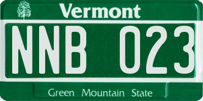 VT license plate NNB023