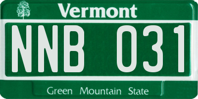 VT license plate NNB031