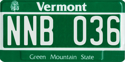 VT license plate NNB036
