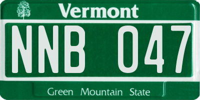 VT license plate NNB047