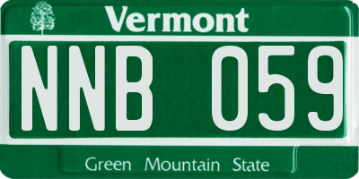 VT license plate NNB059