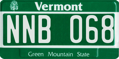 VT license plate NNB068