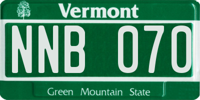 VT license plate NNB070