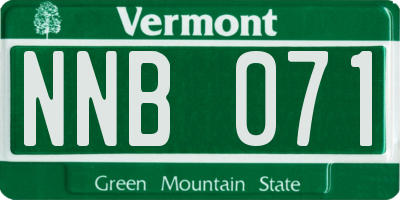 VT license plate NNB071