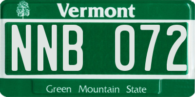 VT license plate NNB072