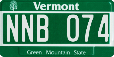 VT license plate NNB074