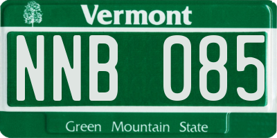 VT license plate NNB085