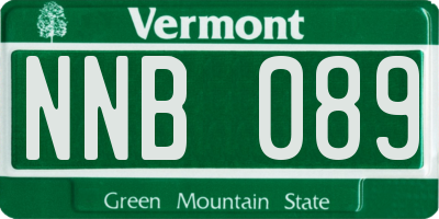 VT license plate NNB089