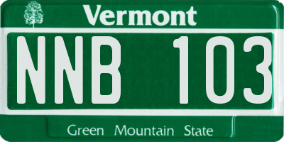 VT license plate NNB103