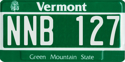 VT license plate NNB127