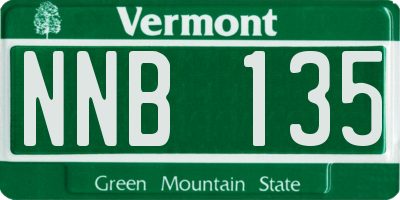 VT license plate NNB135