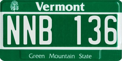 VT license plate NNB136