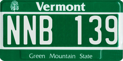 VT license plate NNB139