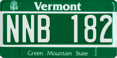 VT license plate NNB182